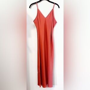 Satin Orange Slip Dress